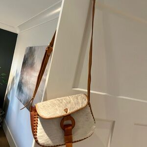 Argentinian Artisan Made Brown Leather and Pony Hair (Cow not Pony)Crossbody Bag